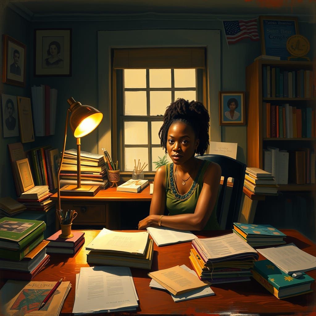 Author Portrait in Kehinde Wiley Style