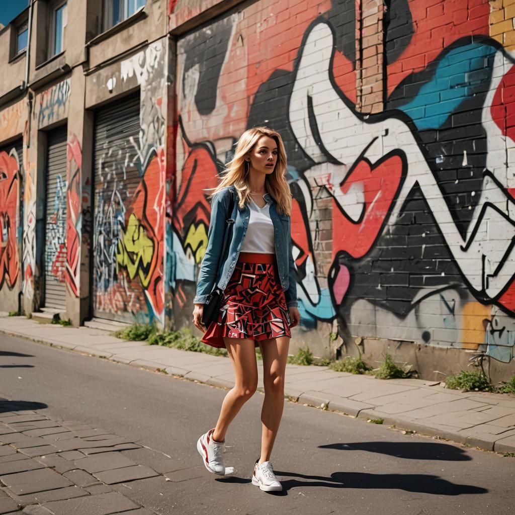 Vibrant Pop Art: German Woman in Berlin Street Style