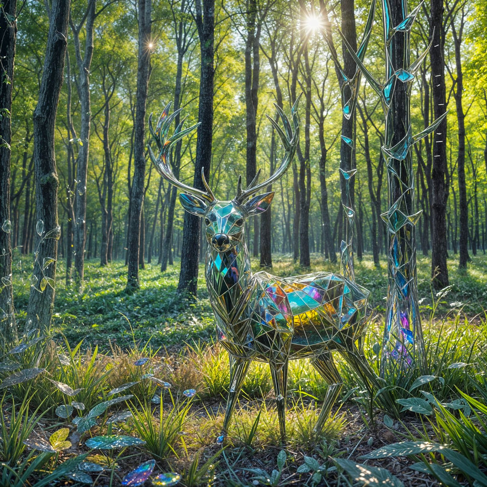 Glass Forest at Dawn: A Prism of Light