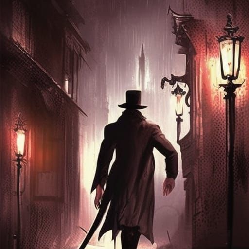 Sinister Jack the Ripper in Dramatic Digital Painting