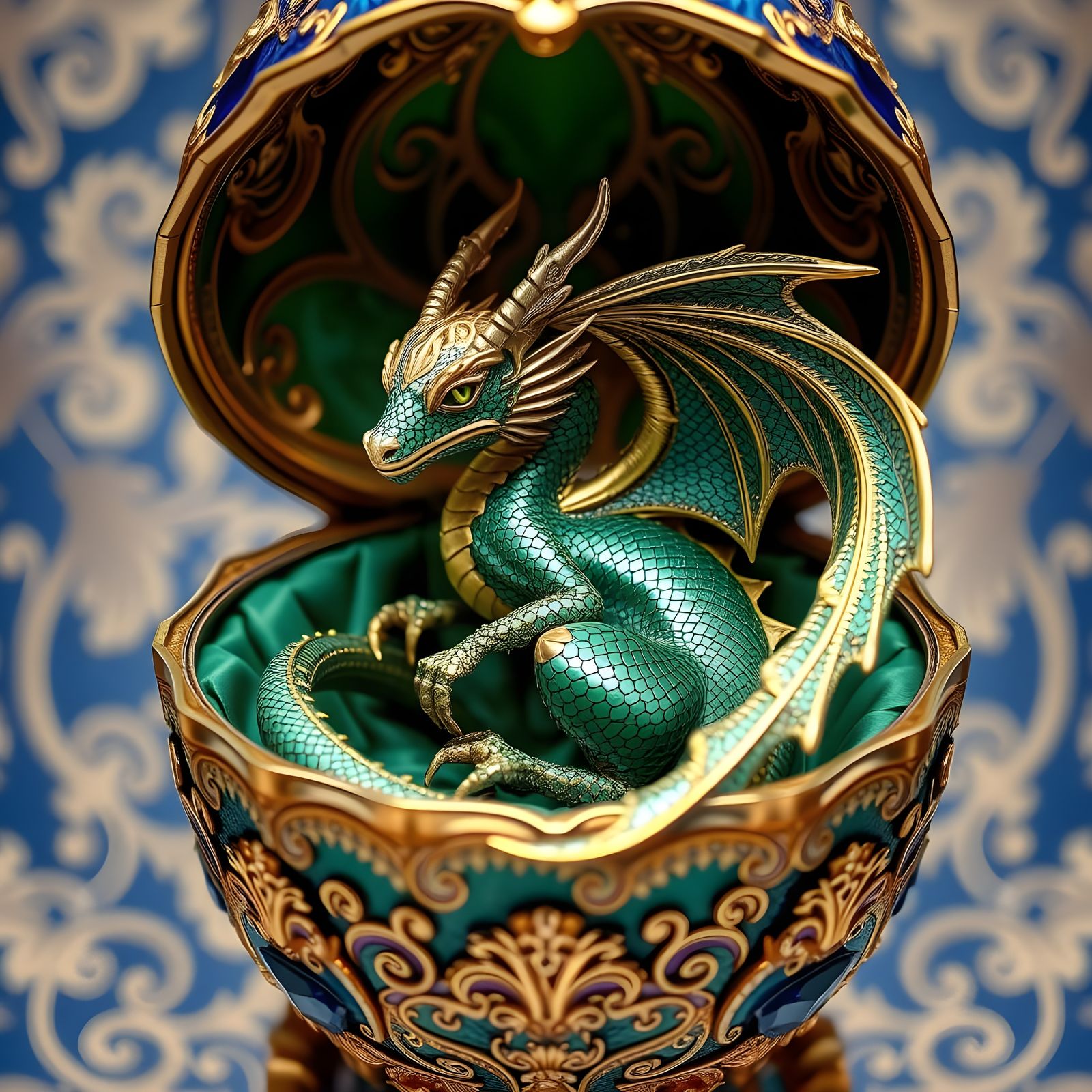 Faberge Egg Hides a Majestic Easter Dragon