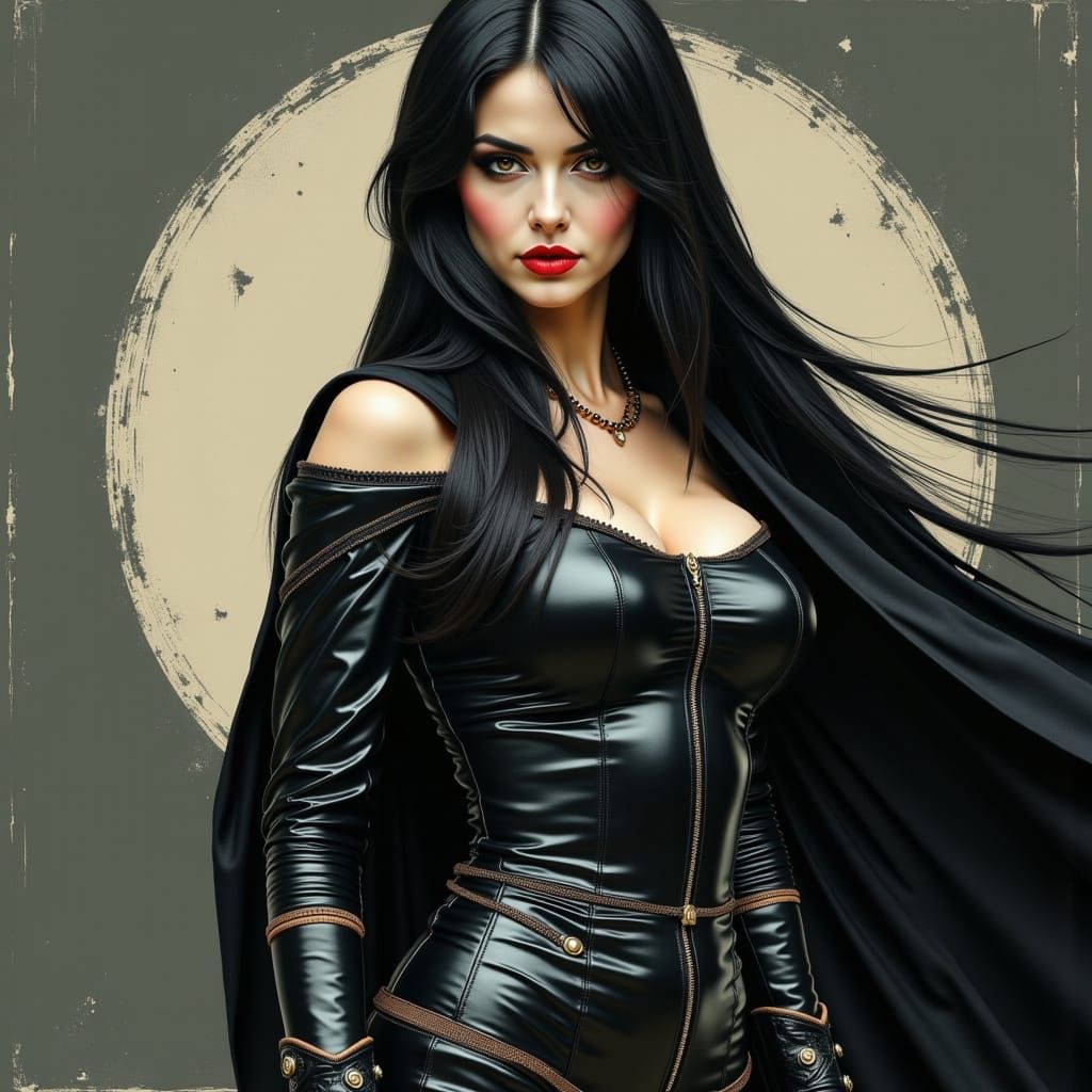 Ankh Graphic Novel Line Art in Dark Portrait Style