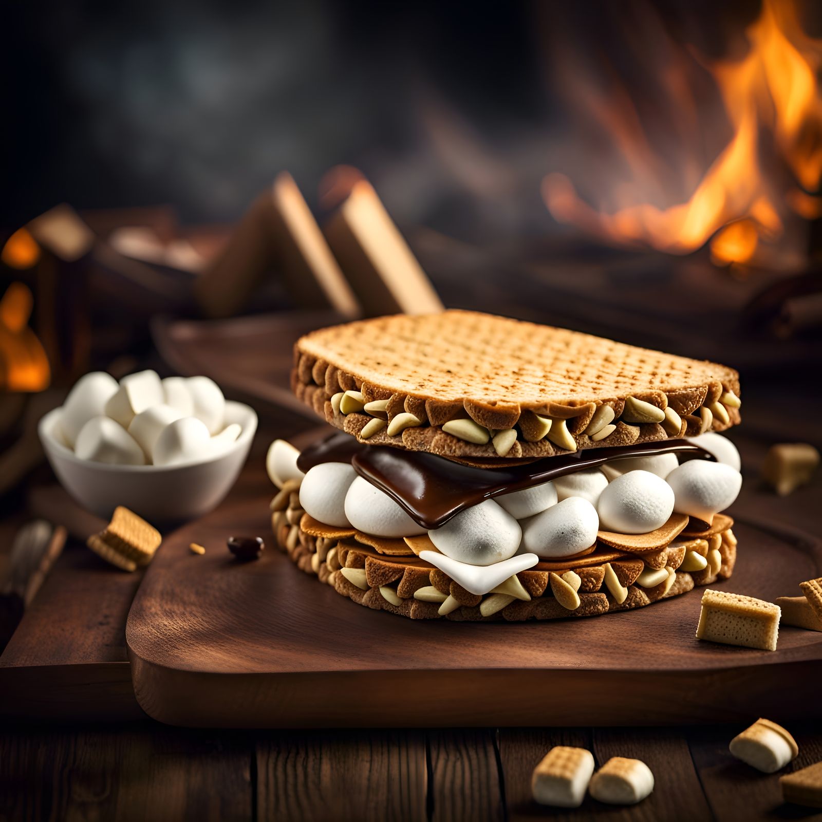 Hyperrealistic S'mores Sandwich with Potato Chips