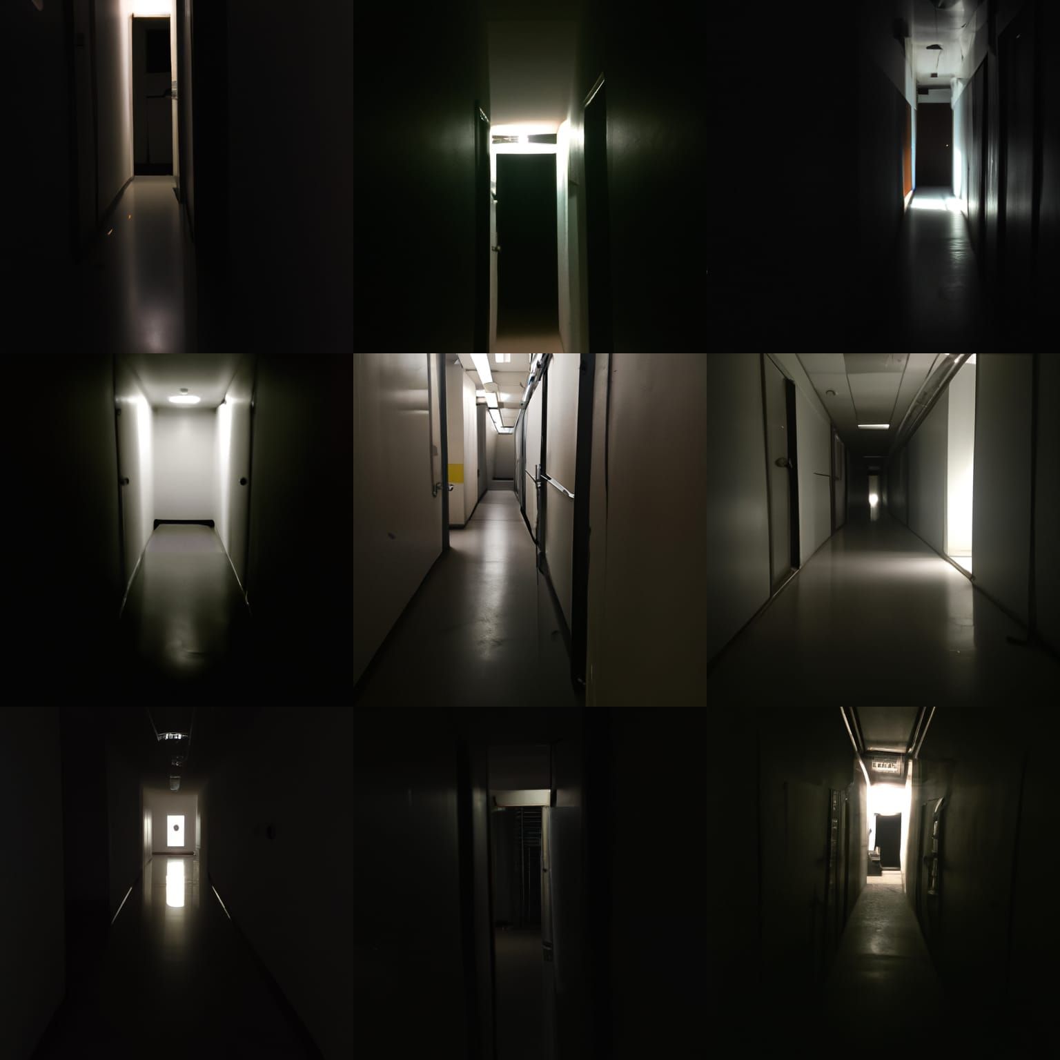 Ominous Flickering Light in Liminal Backrooms Space