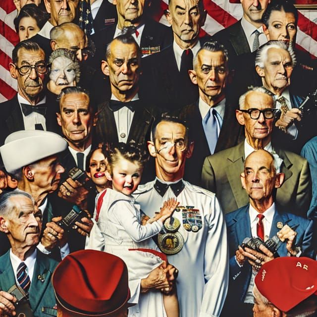 Qanon as painted by Norman Rockwell