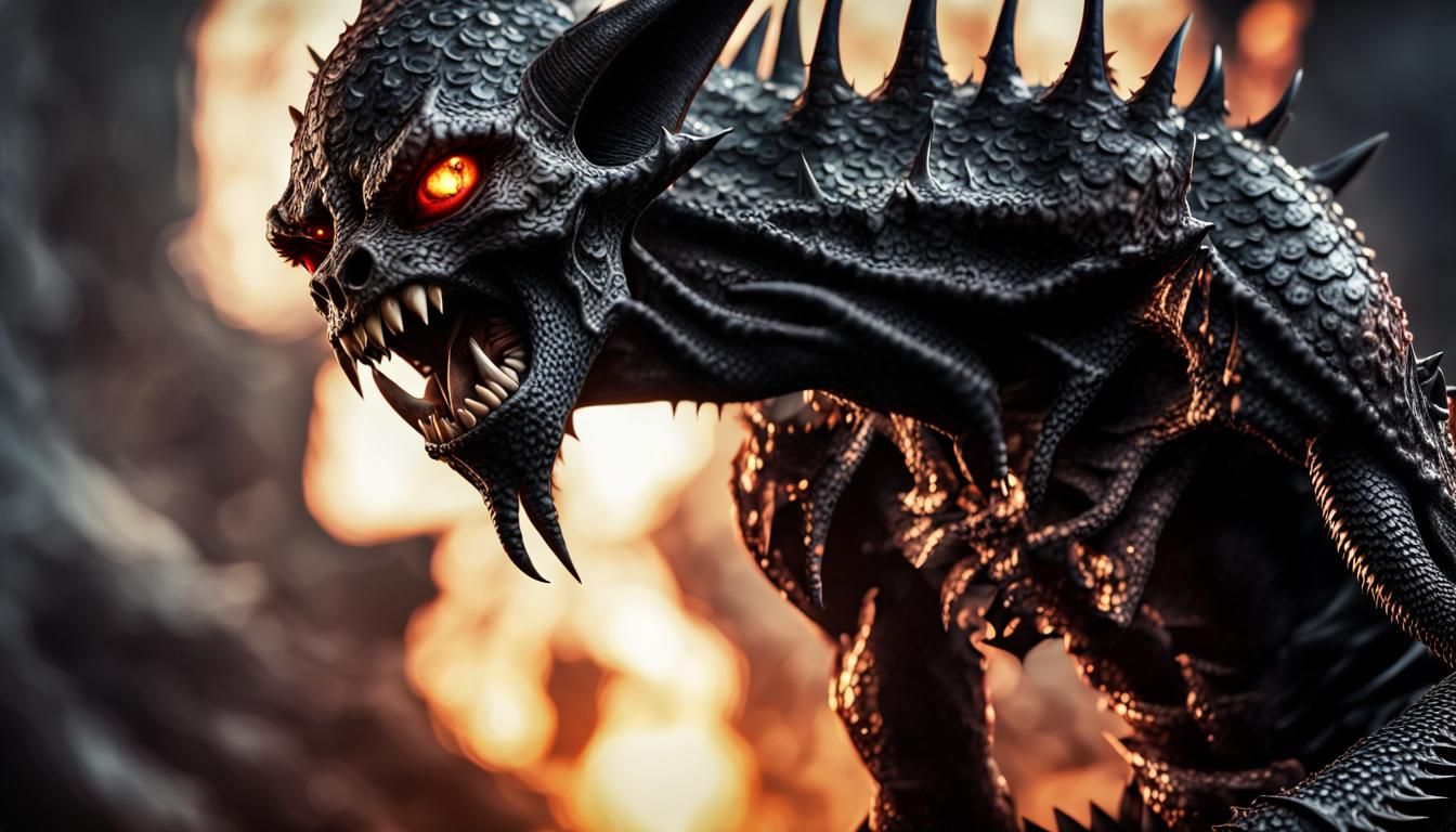 Menacing Alien Kobold Demon in Hellfire