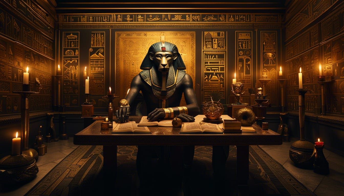 Thoth in an Egyptian Library