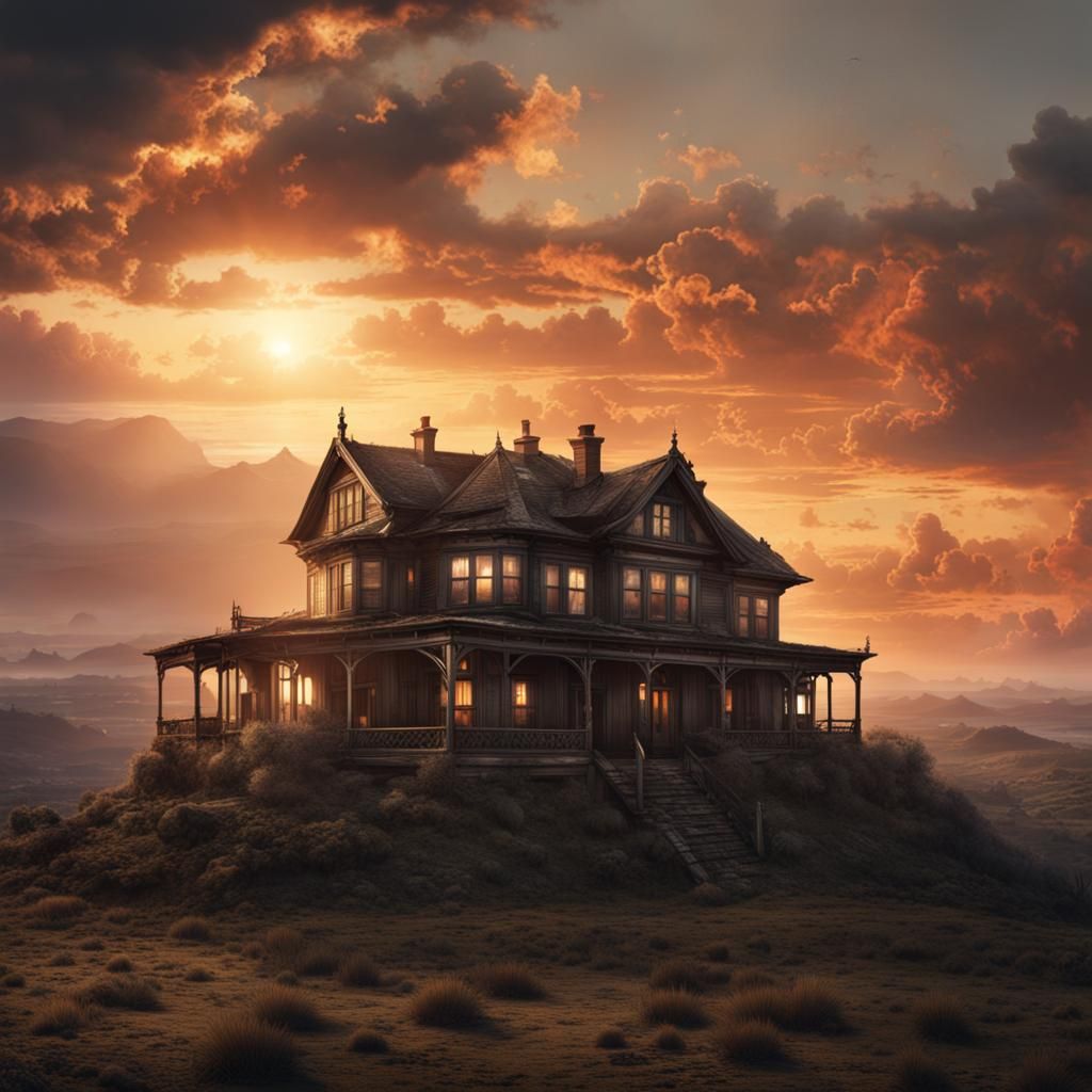 Epic Digital Painting of the Rising Sun