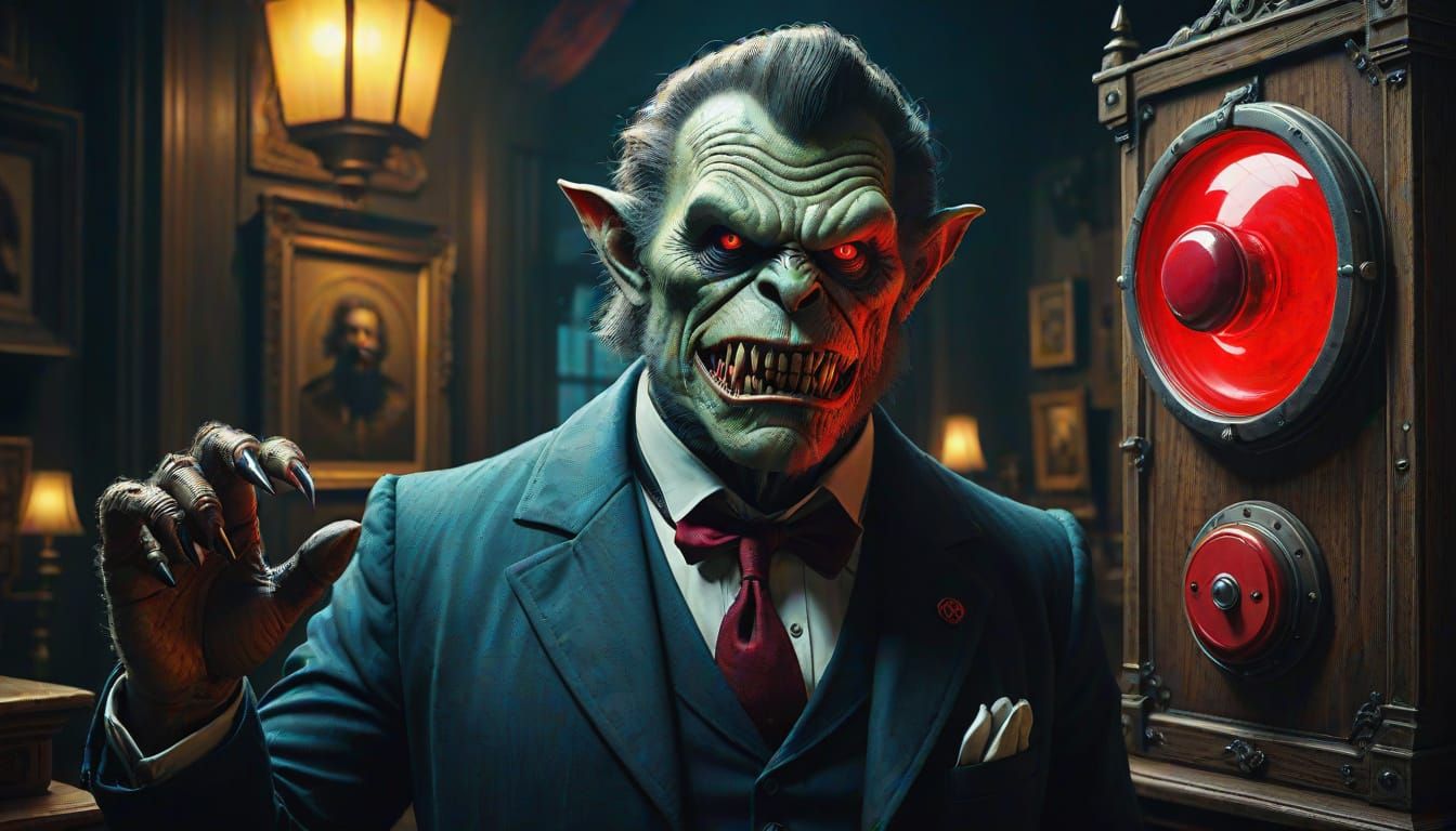 DOOMSDAY MISTER HYDE HITTING THE RED BUTTON