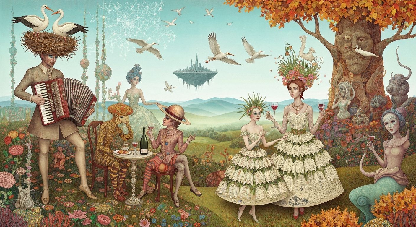 Surreal Underwater Garden Party in Fantasy Style