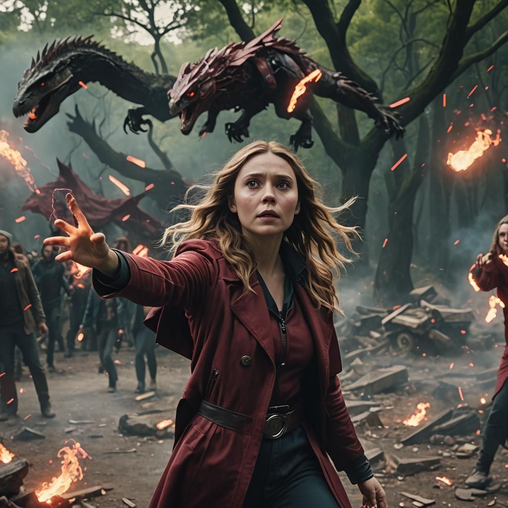 Wanda Maximoff's Chaotic Magic: A Cinematic Still