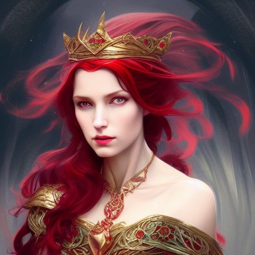 Elvish Queen Portrait in Hyperdetailed Digital Art