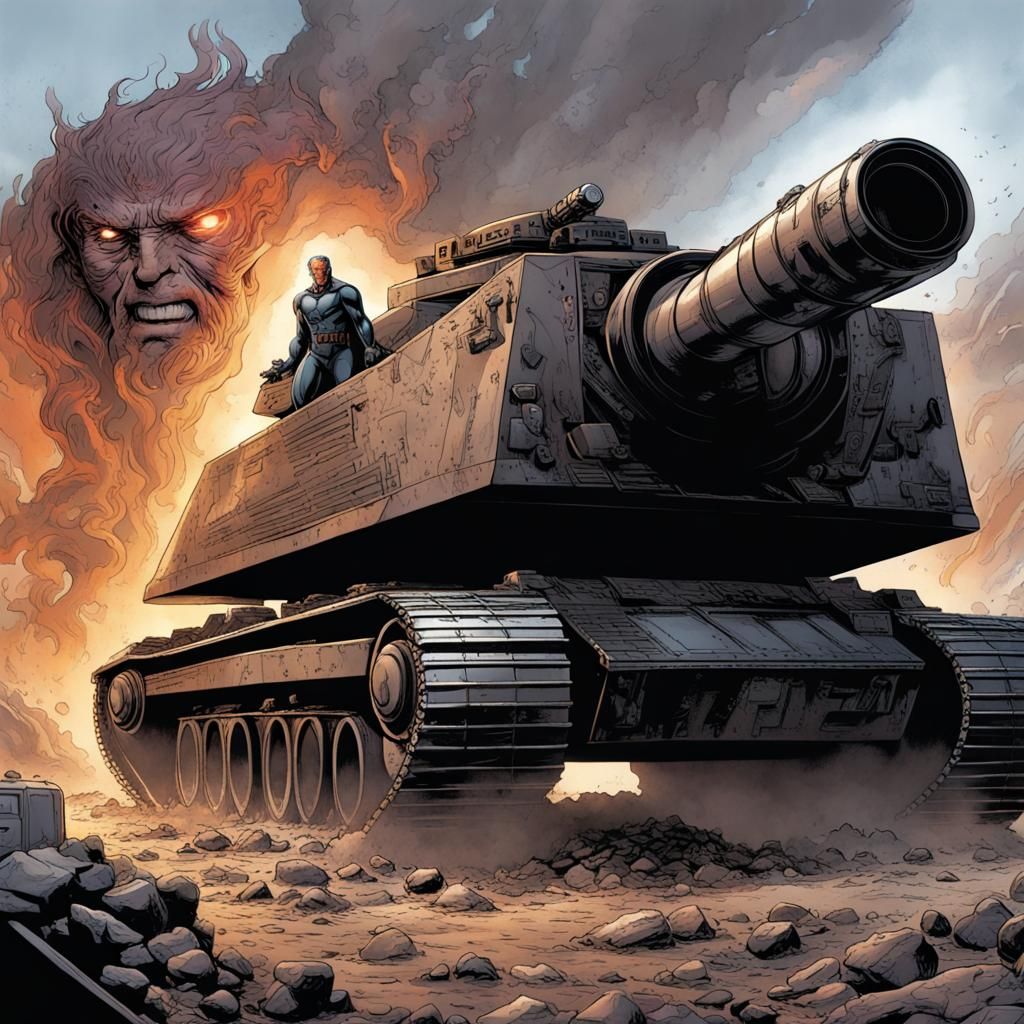 Magneto Lifts a Tank in Jim Lee Comic Style