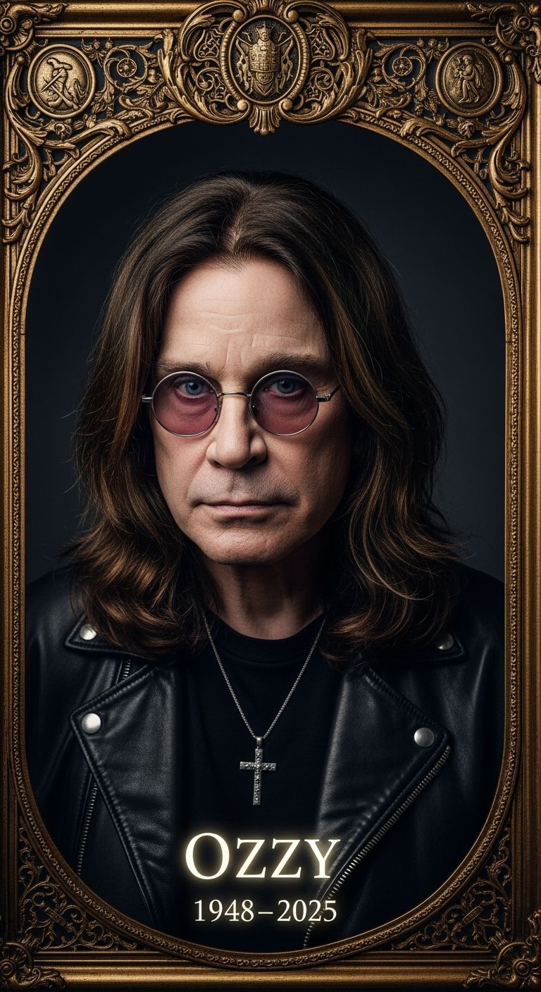 Ozzy Osbourne Portrait in Ornate Gold Frame