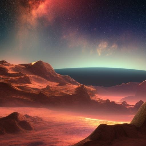 Desert Night Sky with Milky Way in Detailed Matte Painting