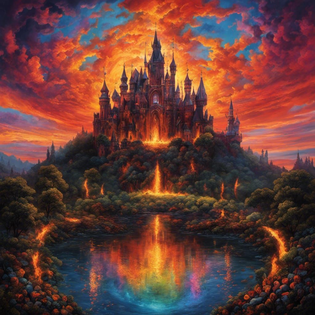 Gothic Hellscape in Tim Burton Style