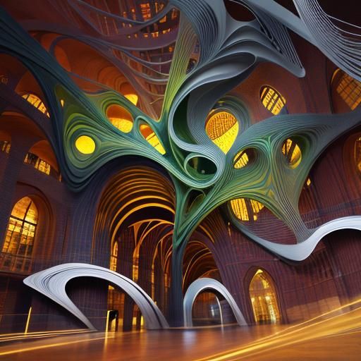 Surreal Architecture with Catenary-Inspired Arches