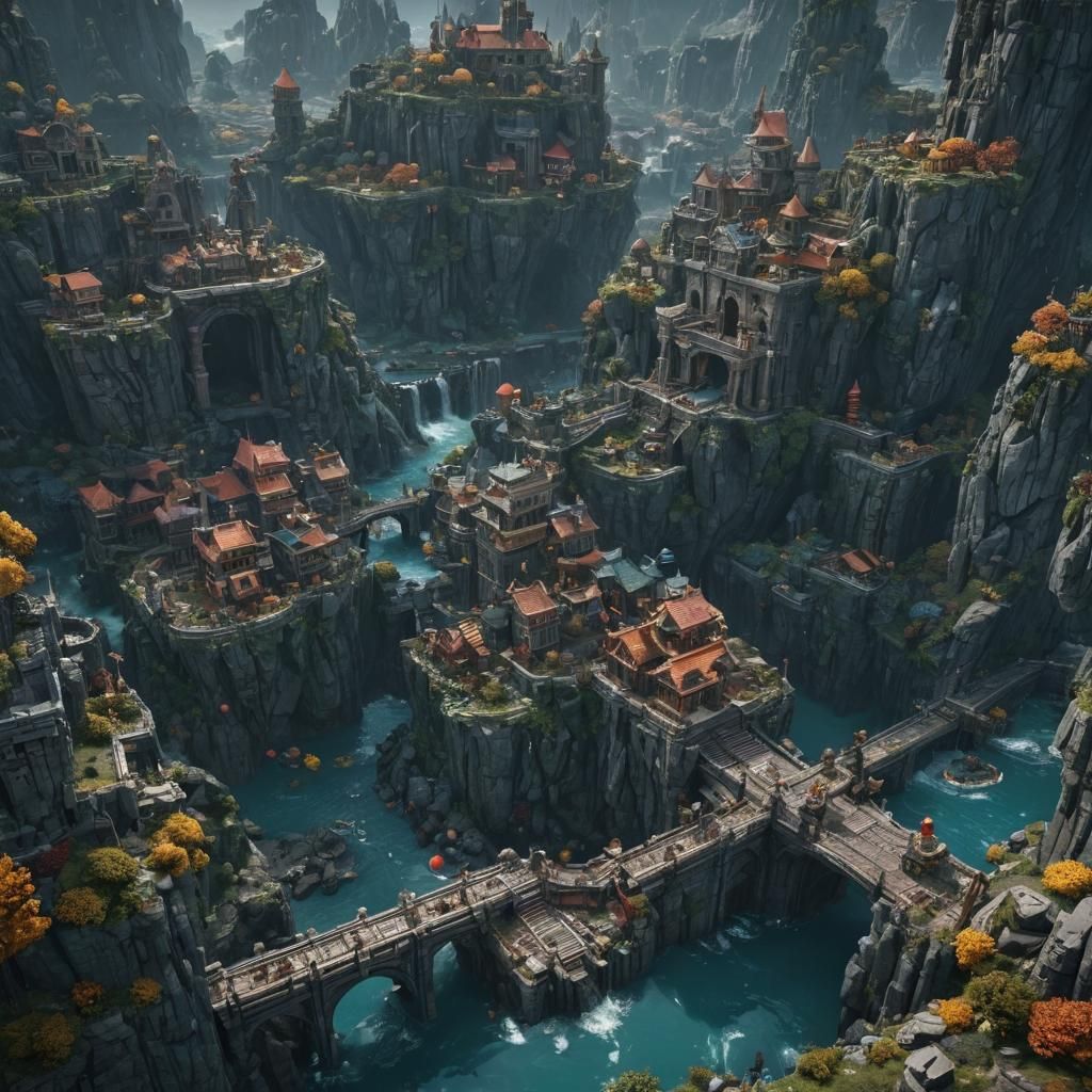 Detailed Lego World Matte Painting in 8k