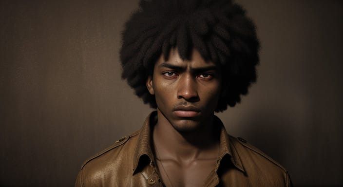 Nostalgic Man in Earthy Tones, High-Contrast Lighting