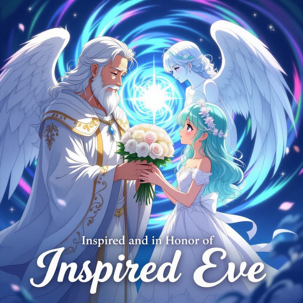 Touching Angelic Scene in Cel-Shaded Anime Style