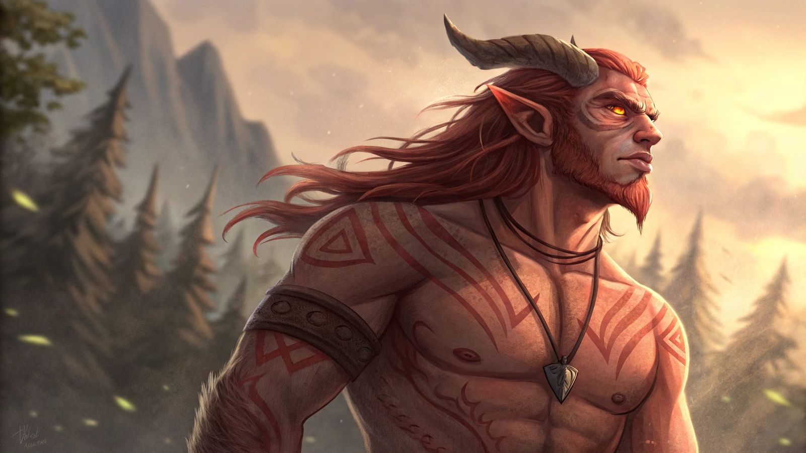 Powerful Post-Apocalyptic Warrior in Reddish-Tan Skin with F...