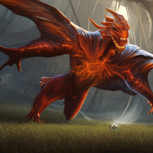 Fantastical Soccer Concept Art in Deep Color