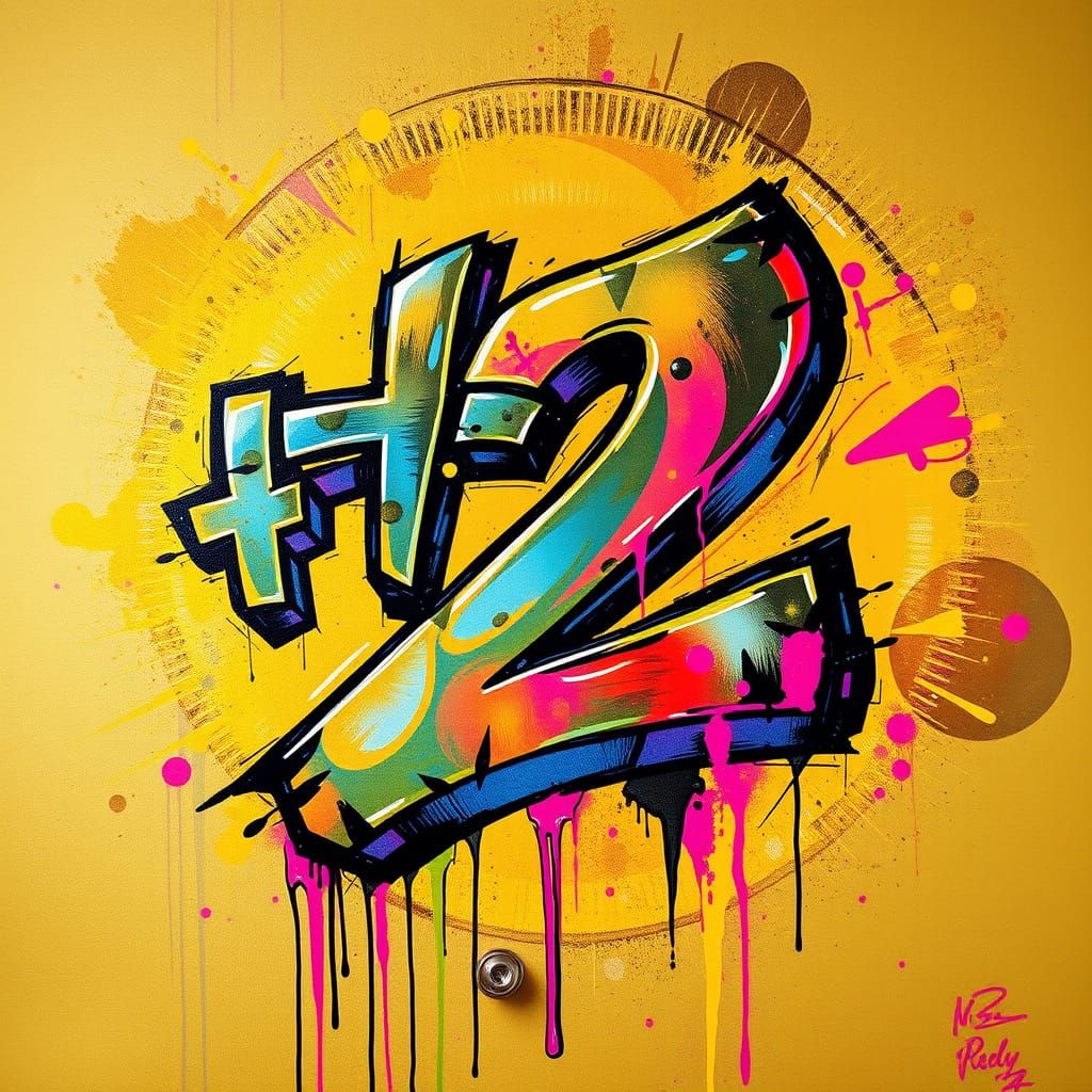 Gold Aura Surrounds Stylized Numerical Symbol in Vibrant Gra...