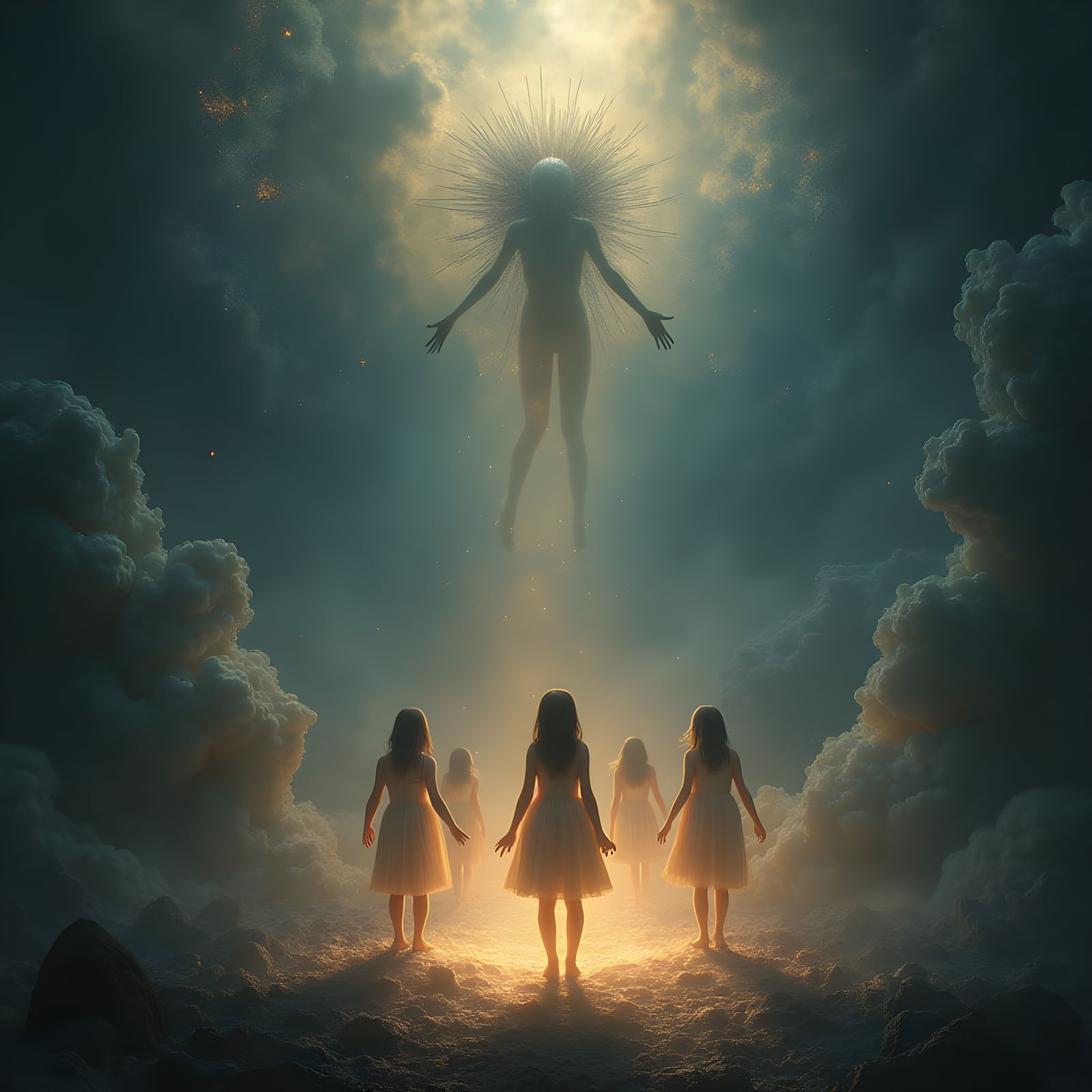 Surreal Children in a Mirrored Maelstrom