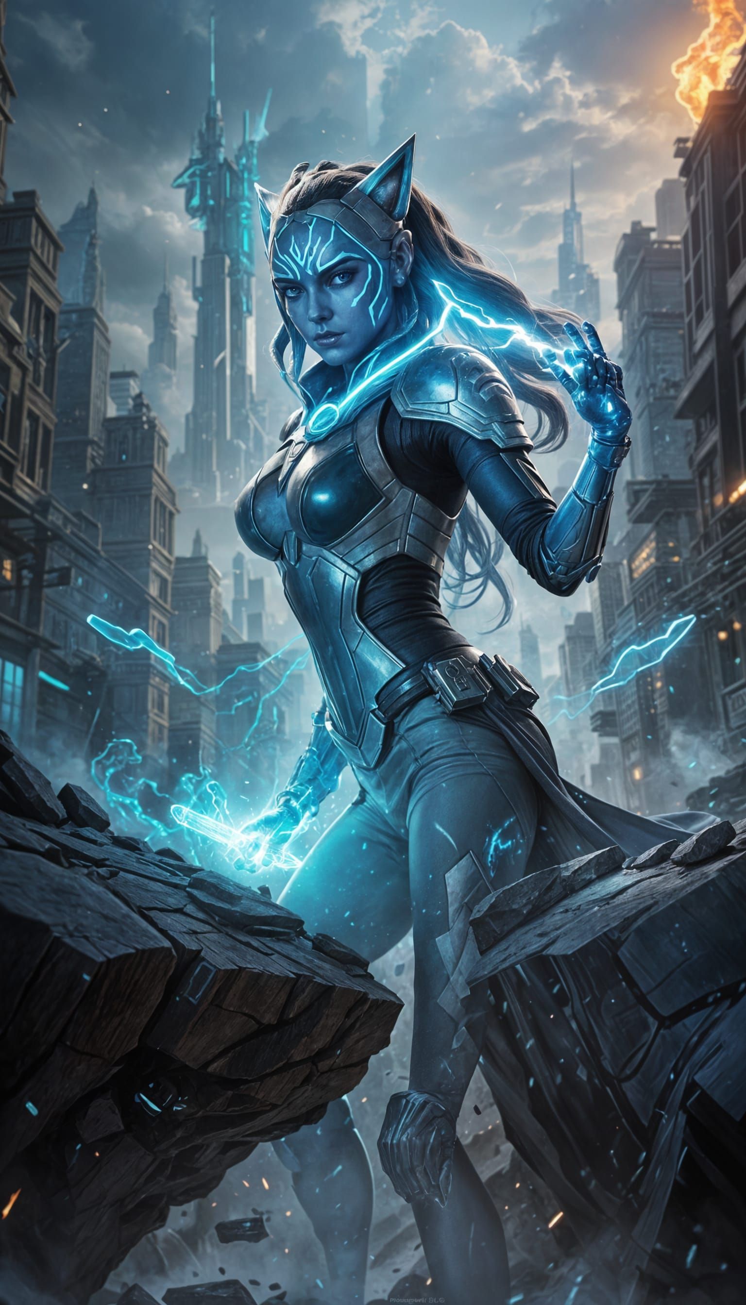 Ahsoka as Mr. Fantastic in Hyperrealistic Comic Book Art