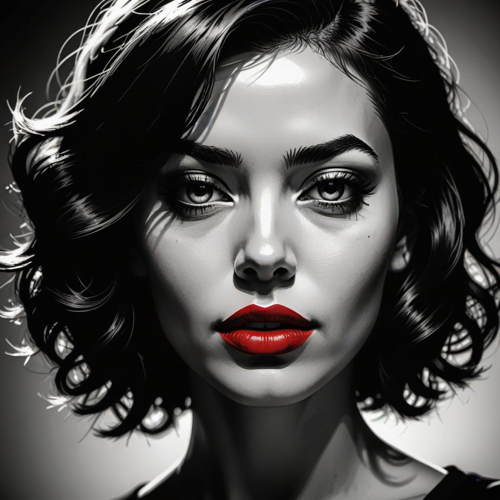 Pop Art Portrait: Woman's Face in Bold Split Colors