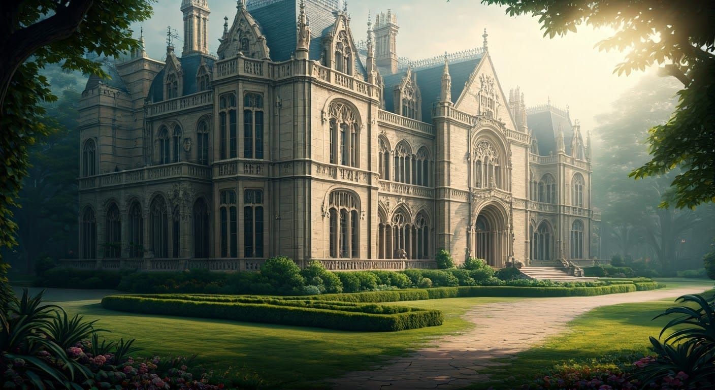 Grand Mansion in Ethereal Fantasy Style