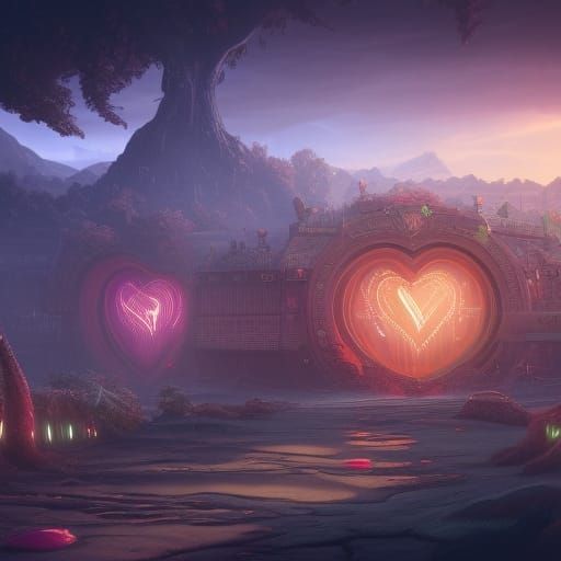 Detailed Matte Painting of a Heart Station