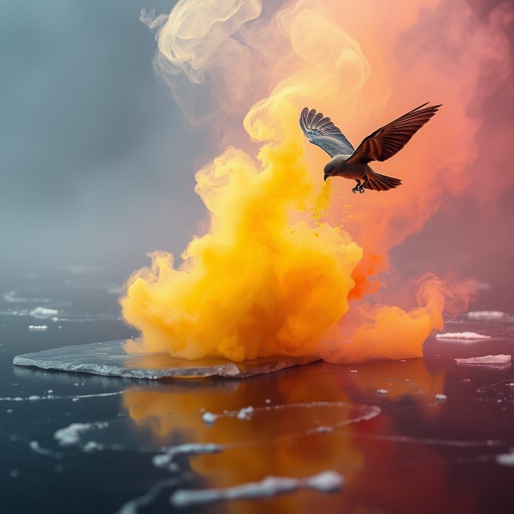 Bat Dissolving into Aerogel Filaments