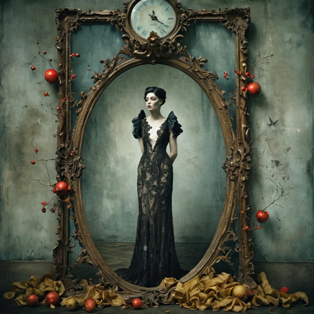 Androgynous Figure in Decadent Surreal World