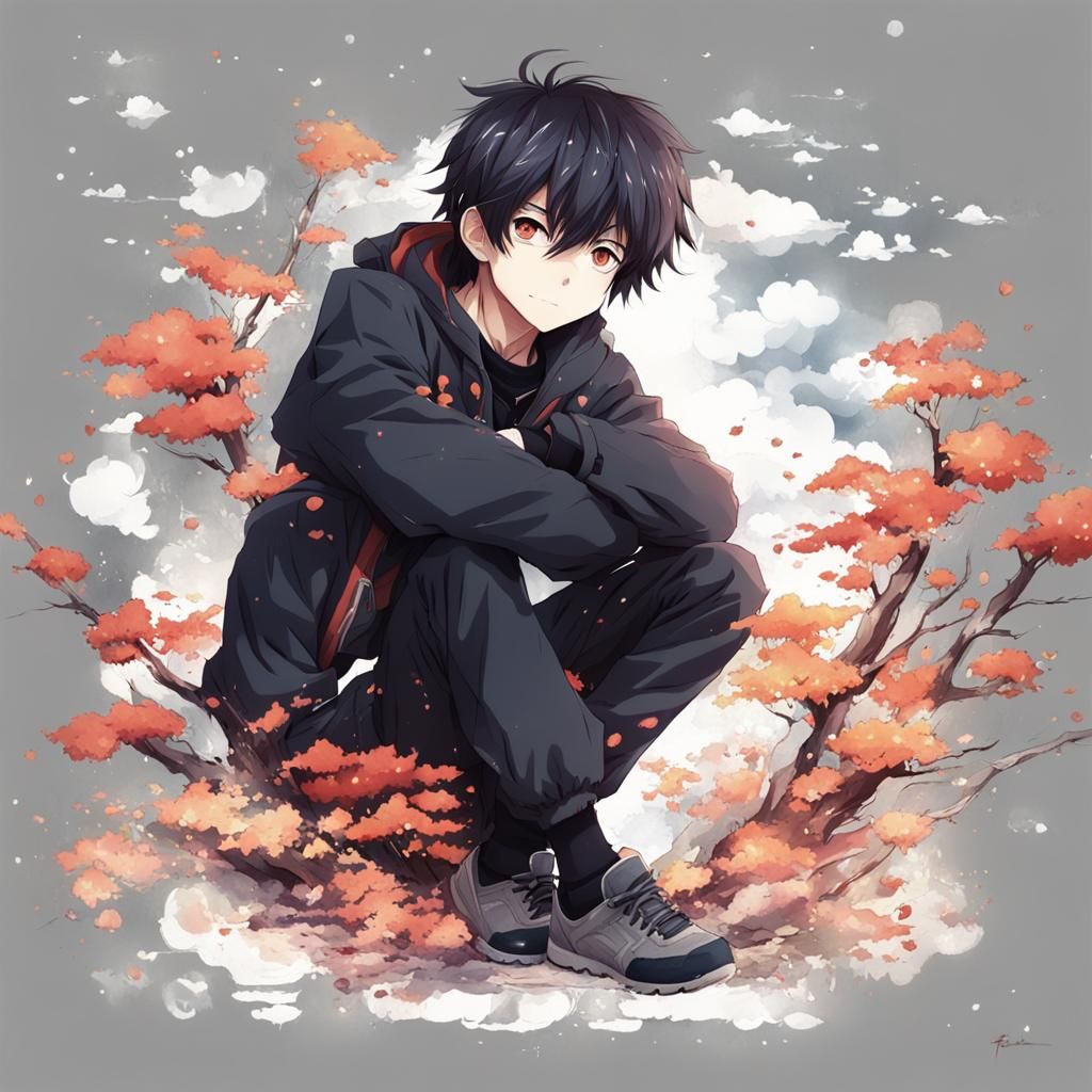 Anime Boy in Japanese Manga Style