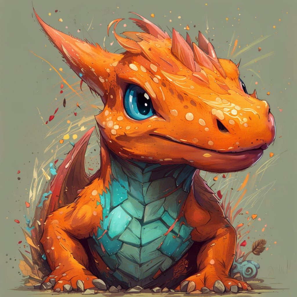Adorable Charizard Dinosaur Portrait by Pixar
