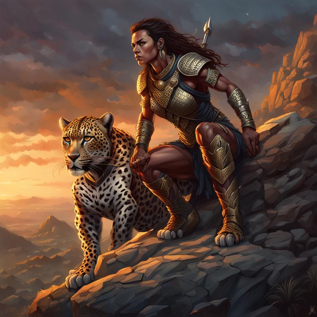 leopard warrior woman