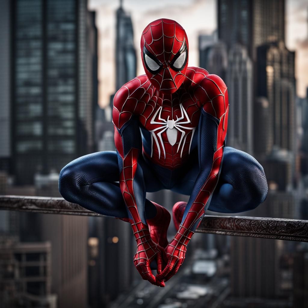 Hyperrealistic Spider-Man in Cinematic Composition