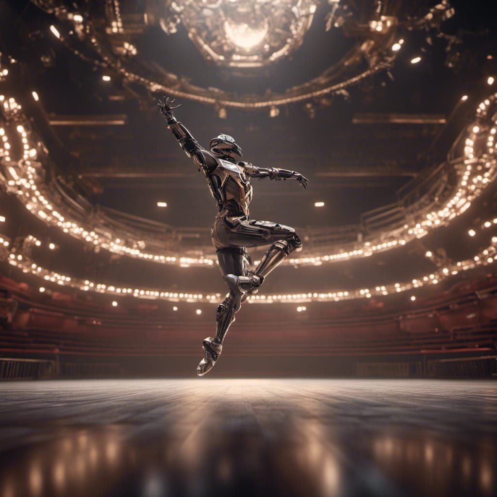 Futuristic Mech Ballet Dancer in Sci-Fi Theater