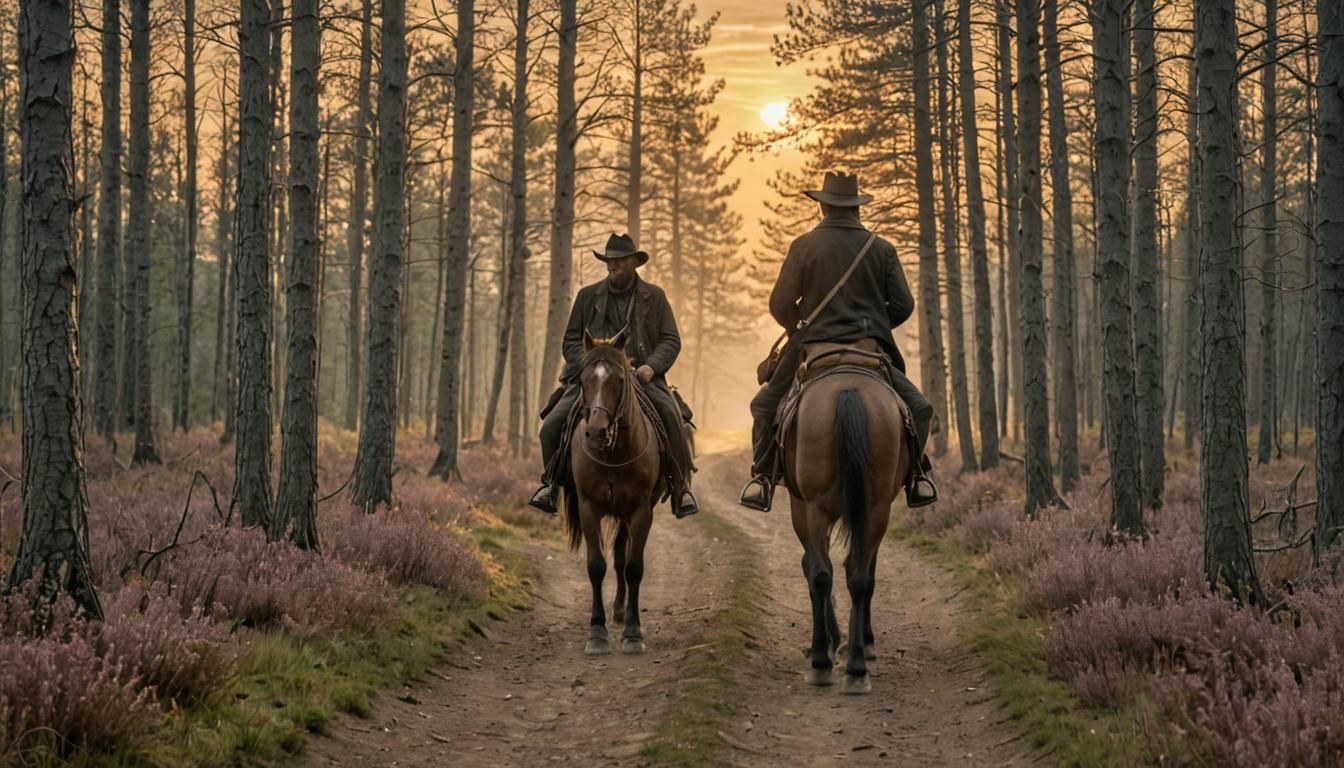 Weary Outlaw on Horseback in Fantasy Realism Style