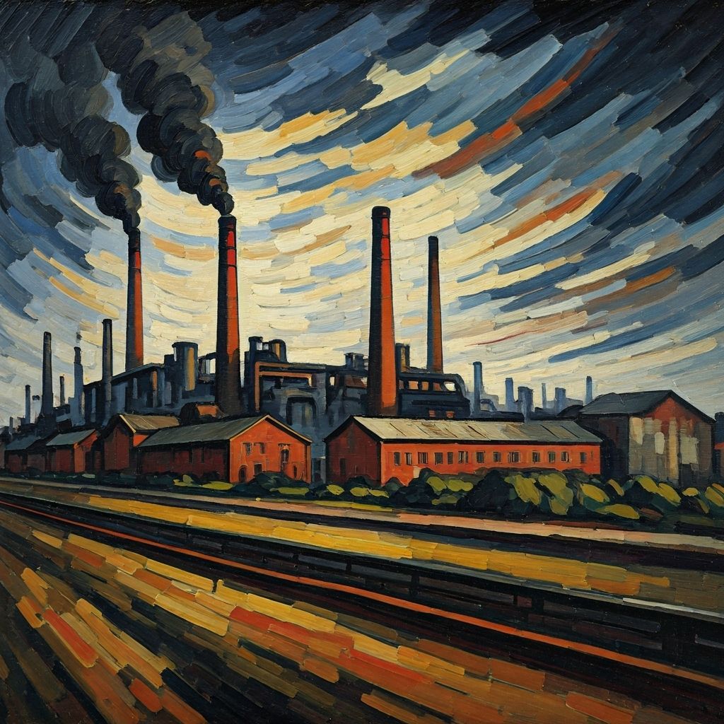 Fauvist Industrial Landscape in Vlaminck Style