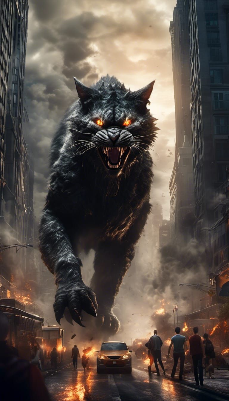 Catzilla: Gigantic Cat Roars Through City