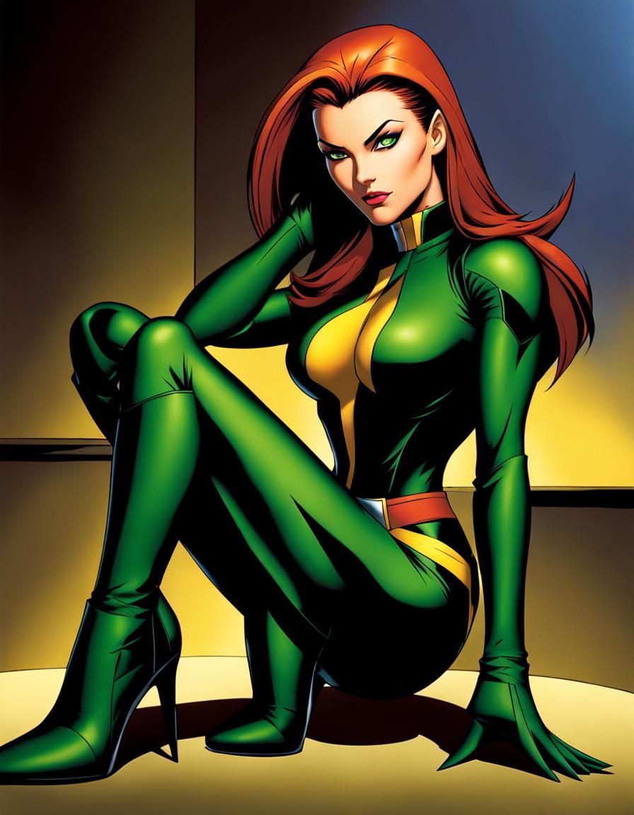 Rogue from X-Men: Evolution in Cartoon Style