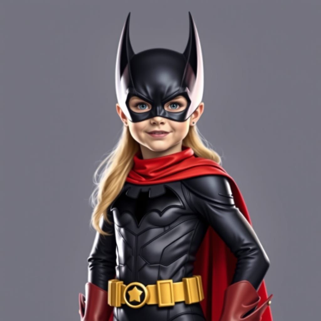 Young Batwoman in Dark Heroine Style