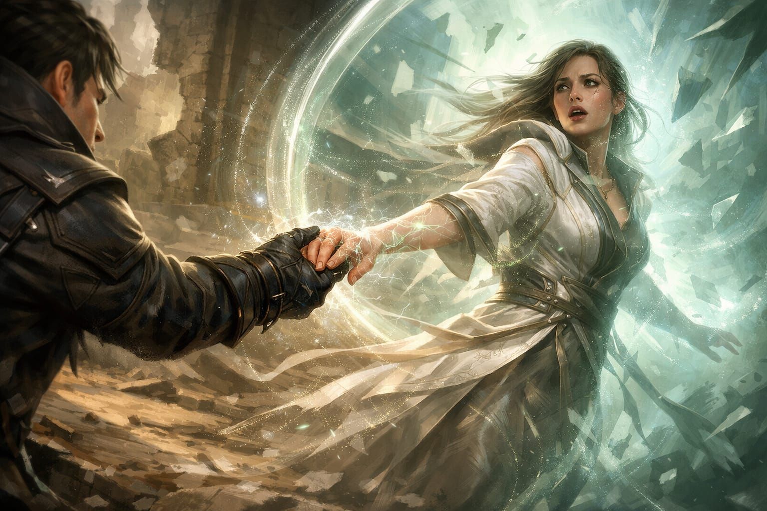 Figures Torn Between Realities in Dynamic Scene