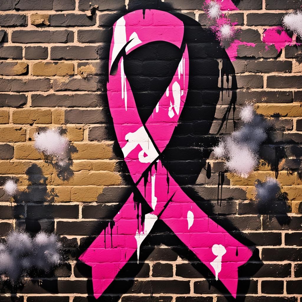 Banksy-Style Breast Cancer Awareness Street Art
