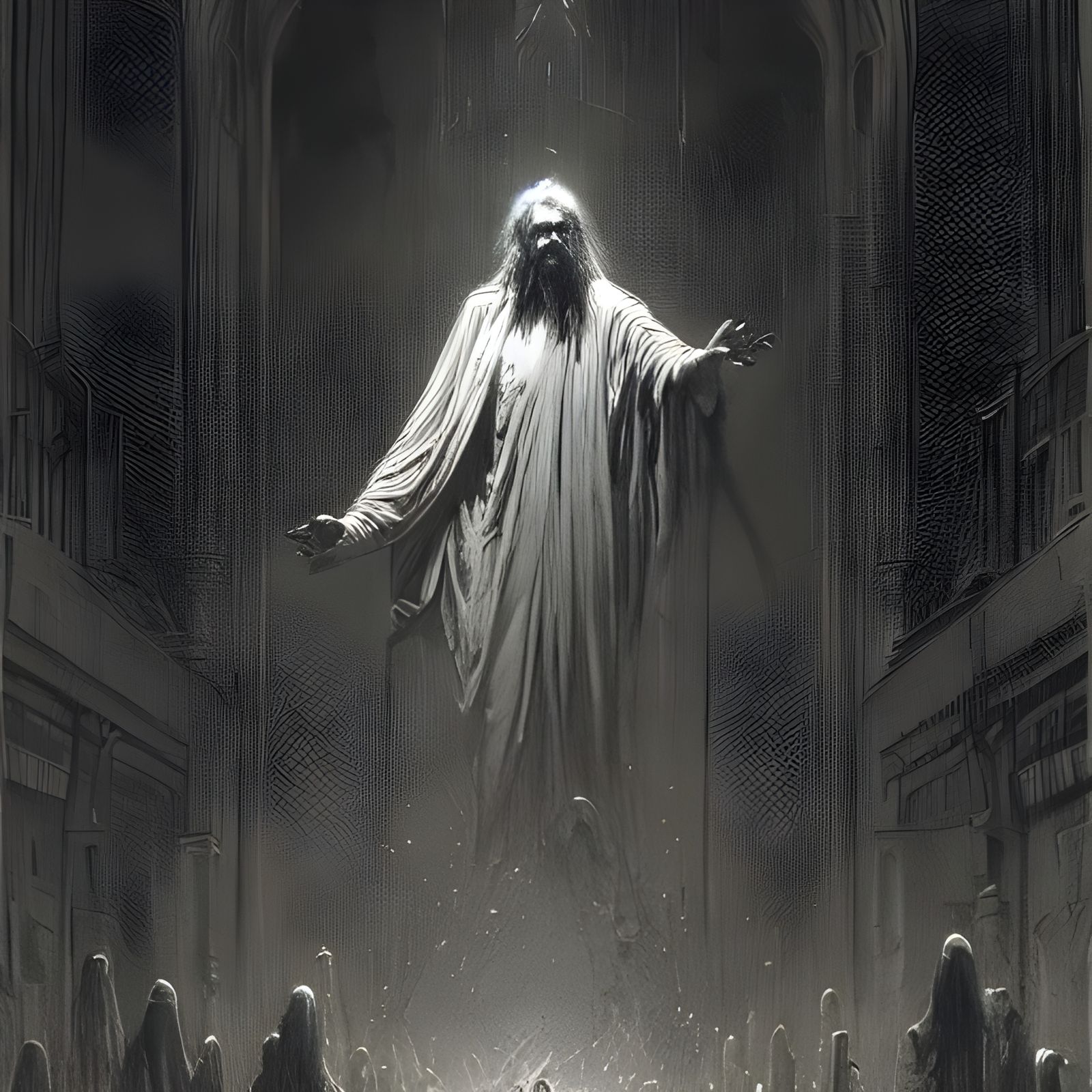Horrific Vision of Yahweh in Gothic Style