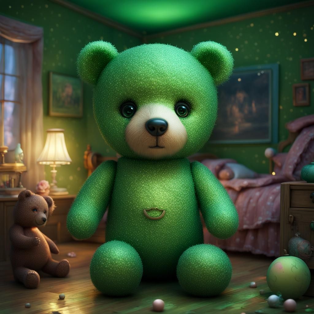Doll Bear in Moonlight: Digital Matte Painting