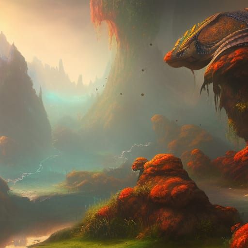 Detailed Matte Painting of Mudkip in Unreal Engine