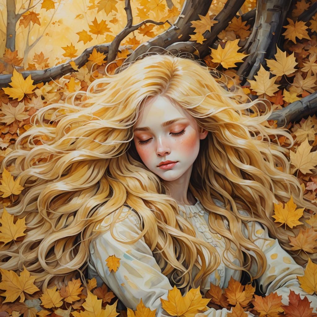 Yellow Creature Sleeping: Dreamy Impressionistic Oil Paintin...